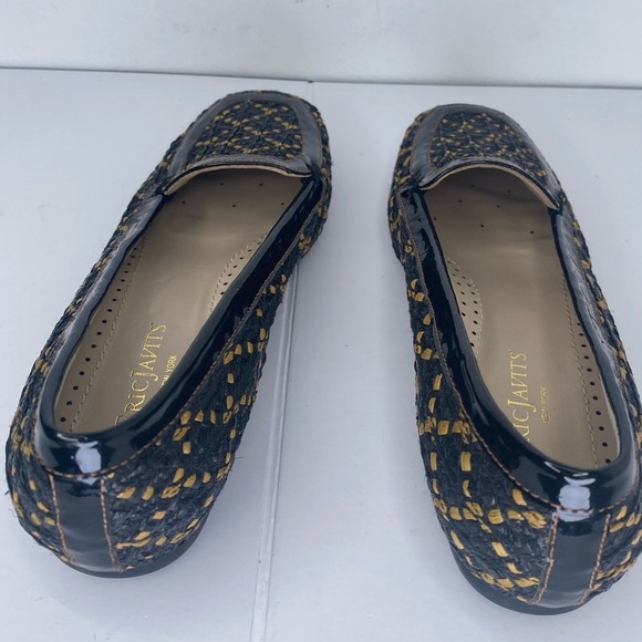 ERIC JAVITS New York Like New Black and Yellow Patterned Loafers - Picture 6 of 8